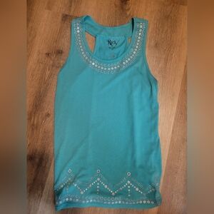 Wrangler Teal Embellished Tank Top